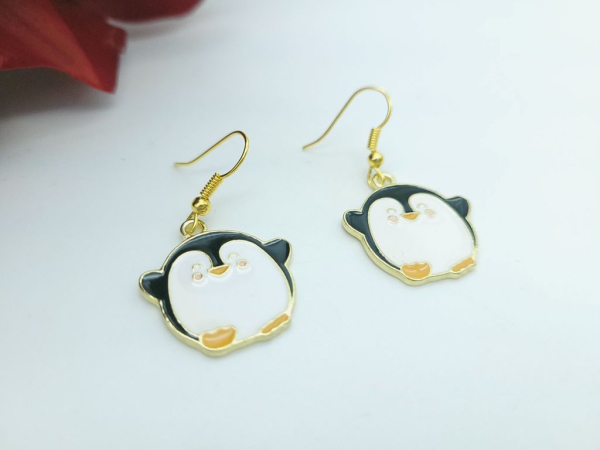 Pinguin Ohrringe goldfarben